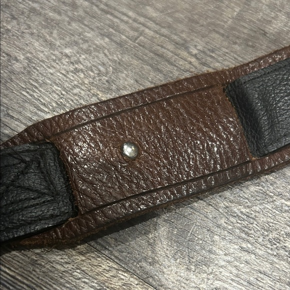 Brown and Black leather Belt seatbelt style main image 10